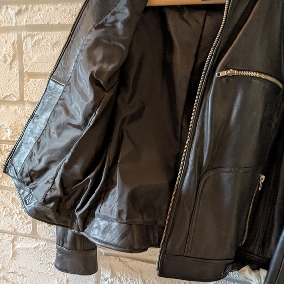 Mossimo Black Leather Jacket Men's L Soft, Lightweight, New Without Tags - Picture 3 of 7